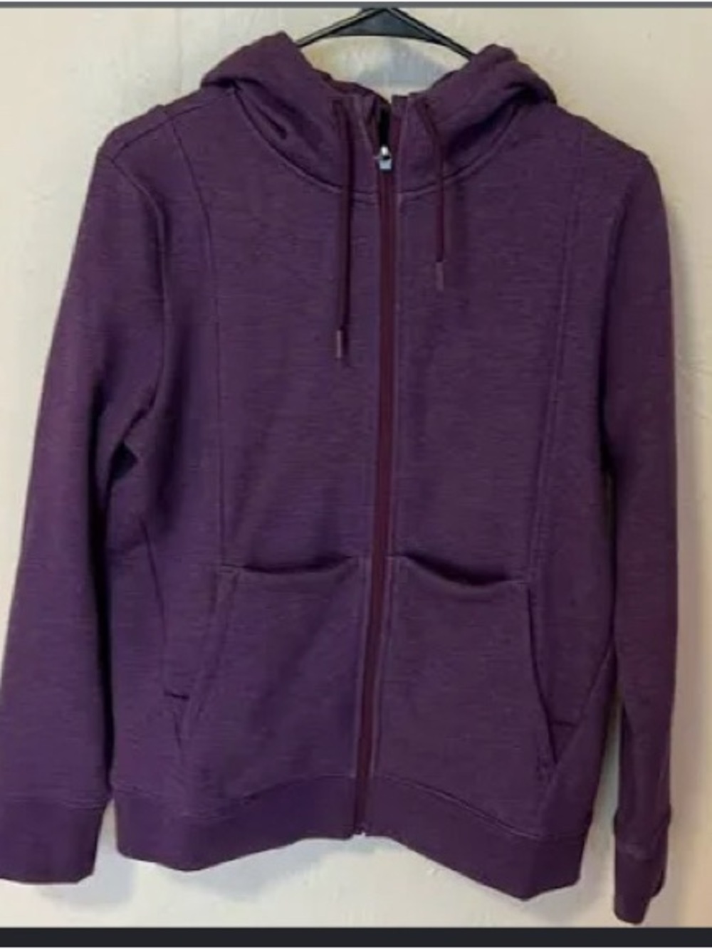 Figs On Shift Heathered Deep Purple Zip-Up Hoodie XS